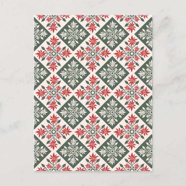 Christmas Poinsettia Kapa Postcard (Front)