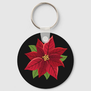 Christmas Poinsettia   Keychain