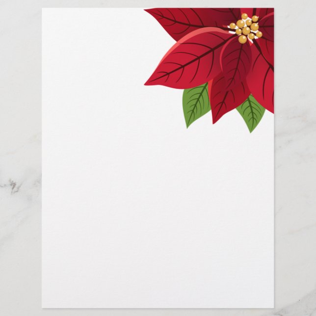 Christmas Poinsettia   Letterhead (Front)