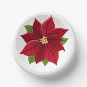 Christmas Poinsettia Paper Plate