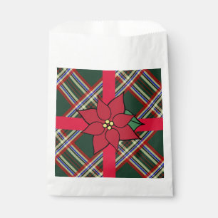 Christmas Poinsettia Party Candy Cookies Favour Bag