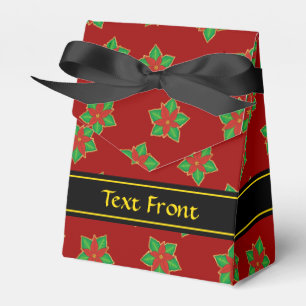 Christmas Poinsettia Pattern Favor Box