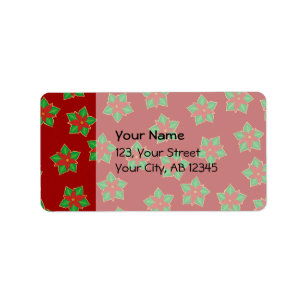 Christmas Poinsettia Pattern Label