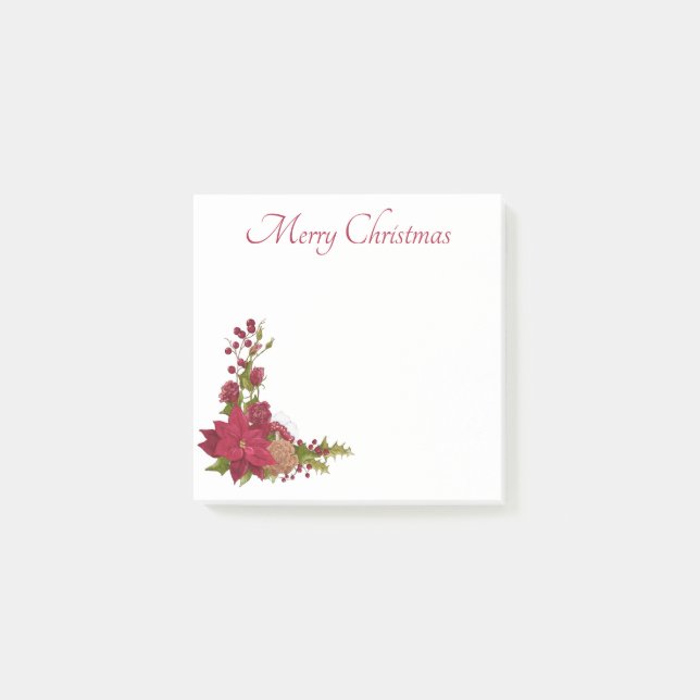Christmas Poinsettia Post-It Notes (Front)