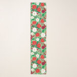 Christmas Poinsettia Red White Floral Scarf<br><div class="desc">This festive holiday chiffon scarf features a floral pattern of red poinsettias and white winter blossoms on a green dotted background. Designed by world renowned artist ©Tim Coffey.</div>