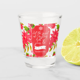Christmas Poinsettia Shot Glass