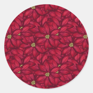 Christmas Poinsettia Sticker with Gold