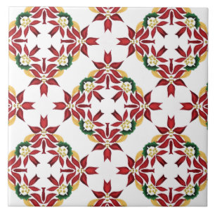 christmas poinsettia tile