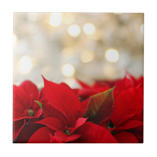 Christmas Poinsettia Tile (Front)