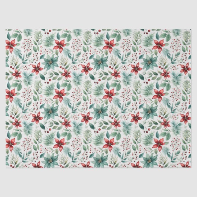 Christmas Poinsettia Tissue Paper (Front)