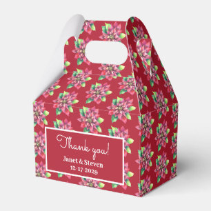 Christmas Poinsettia Wedding favour box