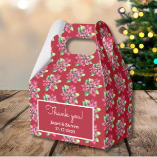 Christmas Poinsettia Wedding favour box