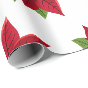 Christmas Poinsettia Wrapping Paper
