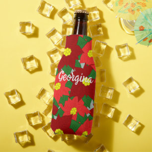 Christmas Poinsettias  Bottle Cooler