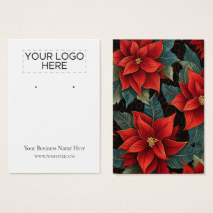Christmas Poinsettias Earring Display Card