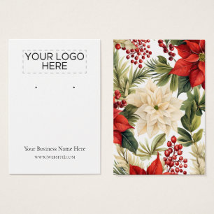 Christmas Poinsettias Earring Display Card