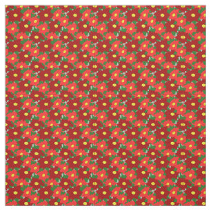 Christmas Poinsettias  Fabric