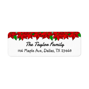 Christmas Poinsettias Personalized