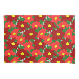 Christmas Poinsettias Pillowcase