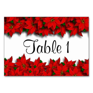 Christmas Poinsettias Table Number