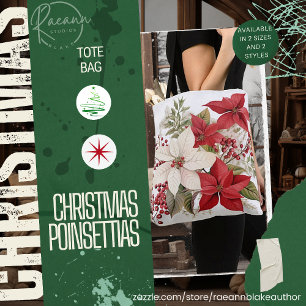 Christmas Poinsettias Tote Bag