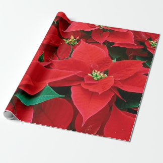 Christmas Poinsettias Wrapping Paper