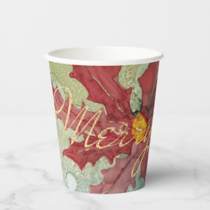 Christmas Pointsetta Paper Cups