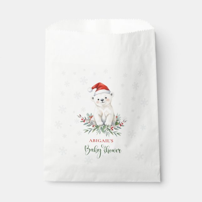 Christmas Polar Bear Baby Shower  Favour Bag (Front)