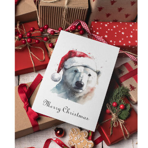 Christmas Polar Bear, customizable Holiday Card