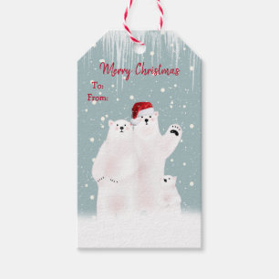 Christmas Polar Bear Family Gift Tags