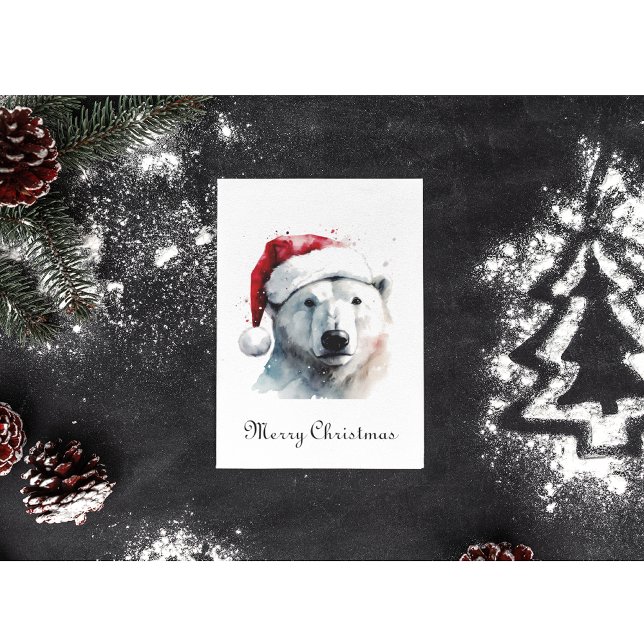 Christmas Polar Bear Foil Holiday Card (Creator Uploaded)