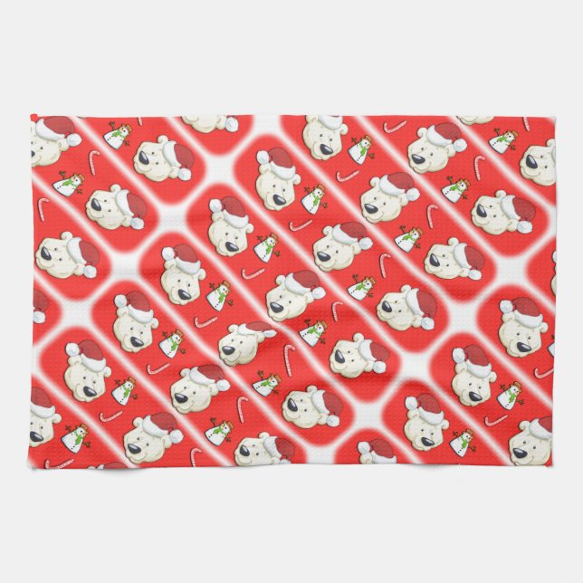 Christmas Polar Bear Kitchen Towel (Horizontal)