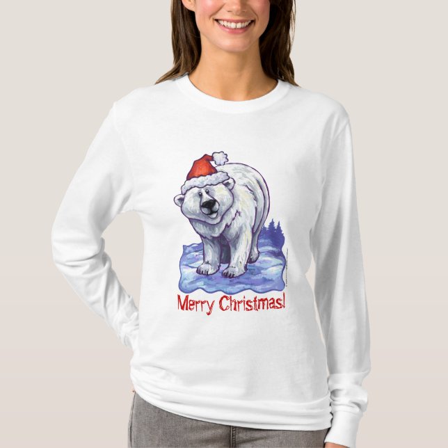 Christmas Polar Bear Long Sleeve Shirt (Front)