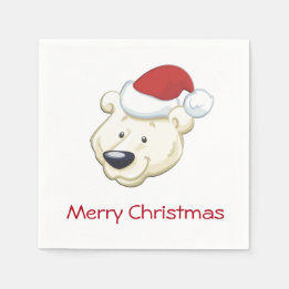 Christmas Polar Bear Merry Christmas Napkin