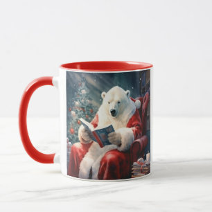 Christmas Polar Bear reading Mug