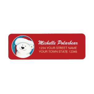 Christmas Polar Bear Return Address Labels