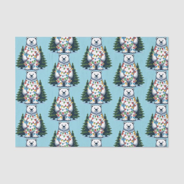 Christmas Polar Bear Tissue Paper (Front)