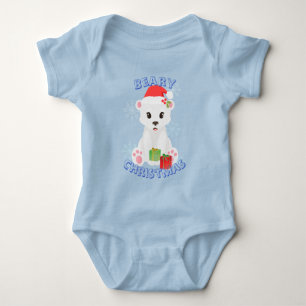 Christmas Polar Bear with Gifts Customizable Baby Bodysuit