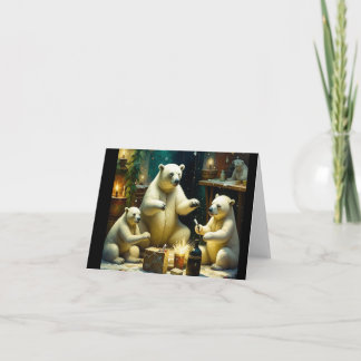 Christmas Polar Bears Celebration Card