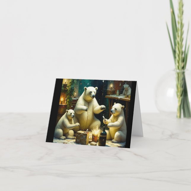 Christmas Polar Bears Celebration Card (Front)