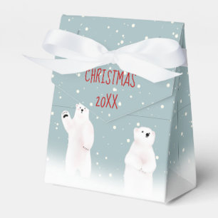 Christmas Polar Bears In Snow Favor Box