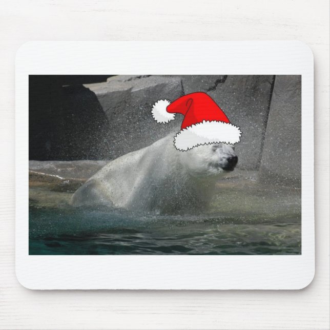 Christmas Polar Bears Mouse Pad (Front)