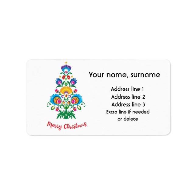 Christmas Polish folklore Wycinanki   Label (Front)