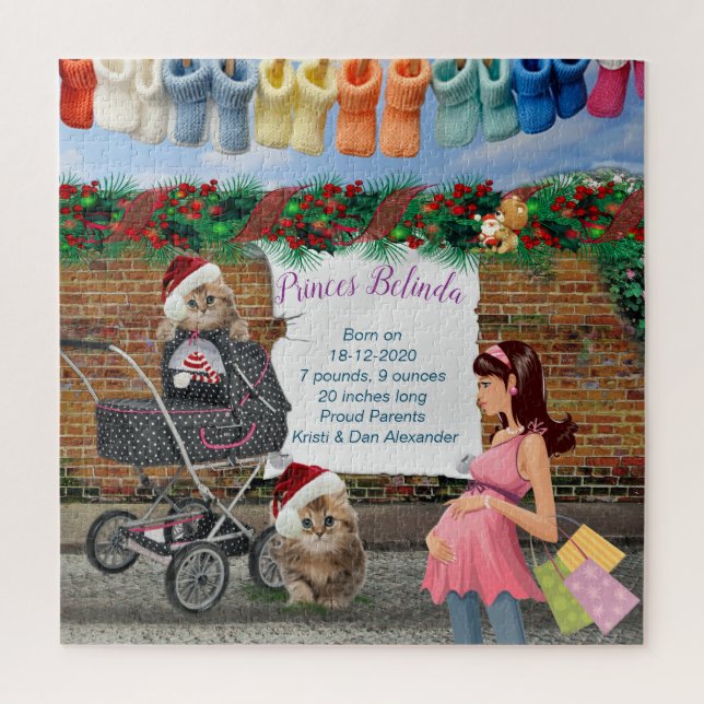 Christmas Polka-Dot Street Art Scene Jigsaw Puzzle (Vertical)