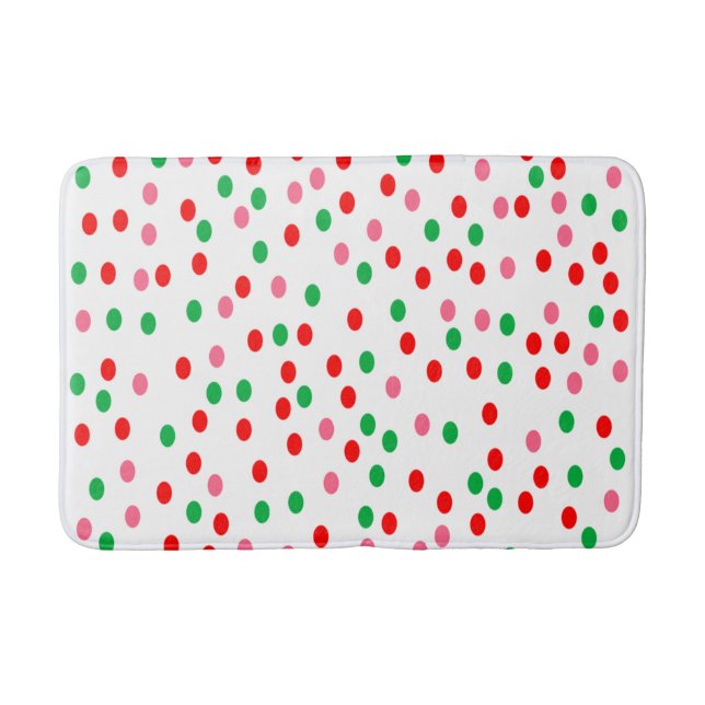 Christmas Polka Dots Bath Mat (Front)