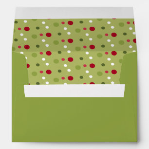Christmas Polka Dots Green Envelope