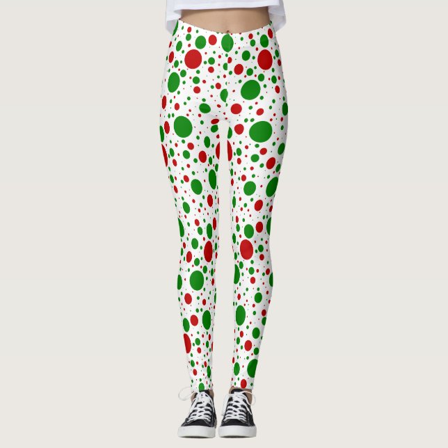 Christmas Polka Dots Leggings (Front)