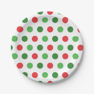 Christmas Polka Dots Paper Plate