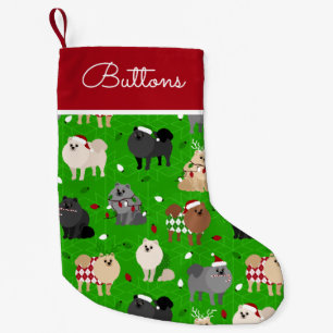 Christmas Pomeranian Custom Name Small Christmas Stocking