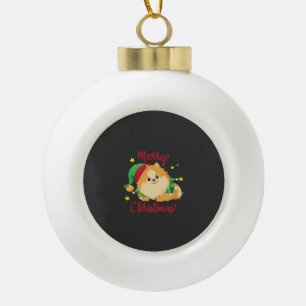 Christmas Pomeranian Merry Xmas Essential T-Shirt Ceramic Ball Christmas Ornament